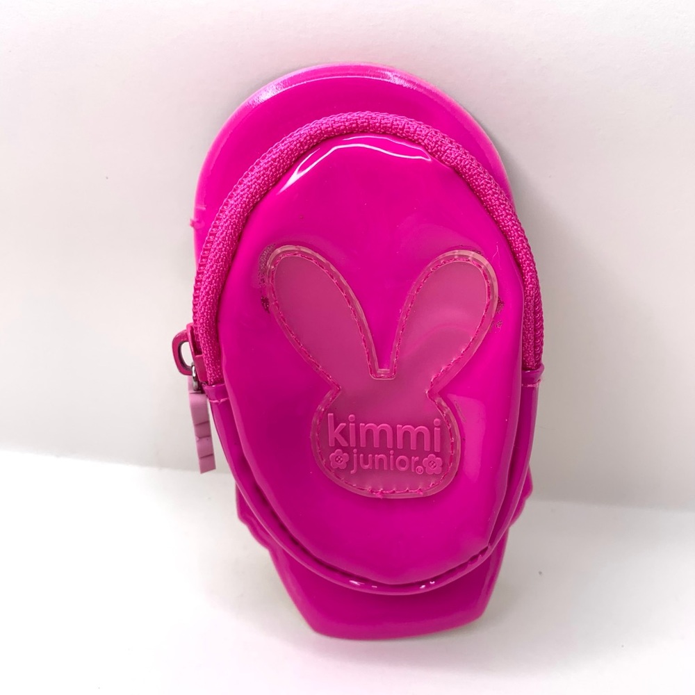 Kimmi Junior Kokeshi Doll Zip Coin Pouch Pink Kawaii Cute Japanese Girl Kids - Picture 2 of 6